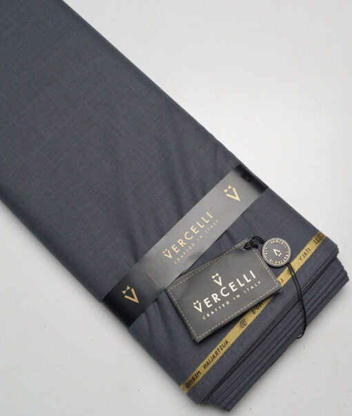 Vercelli Italy Super 160's Self Design 50% Merino Wool Suiting Fabric (Shuttle Grey)