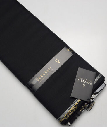 Vercelli Italy Super 140's Structured 70% Merino Wool Suiting Fabric (Black)