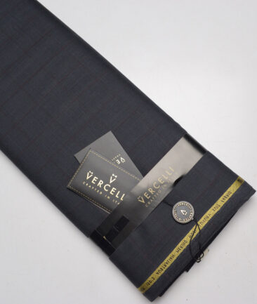 Vercelli Italy Super 150's Checks 70% Merino Wool Suiting Fabric (Dark Grey)