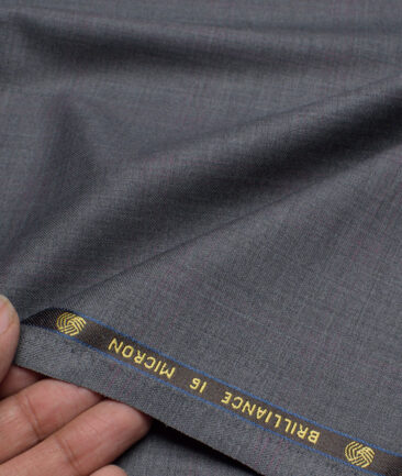 Vercelli Italy Super 150's Checks 70% Merino Wool Suiting Fabric (Grey)