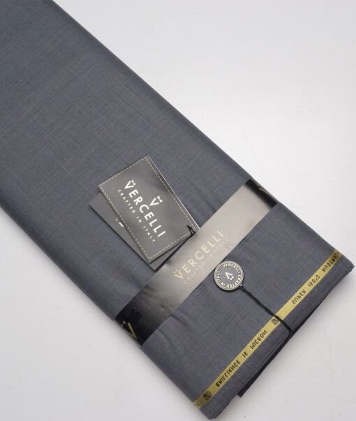 Vercelli Italy Super 150's Checks 70% Merino Wool Suiting Fabric (Grey)