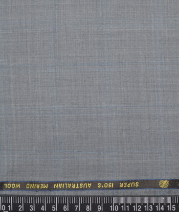 Vercelli Italy Super 150's Checks 70% Merino Wool Suiting Fabric (Light Grey)