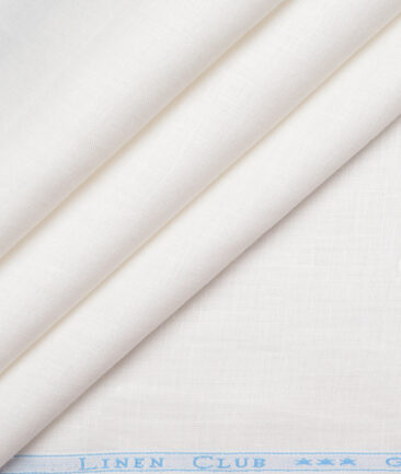 Linen Club 66 LEA European Linen Solids Shirting Fabric (White)