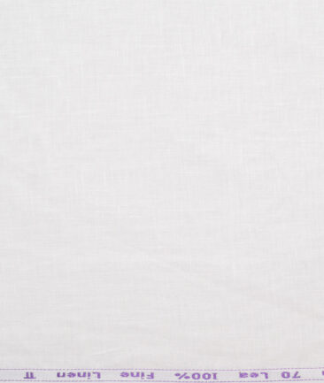 Arvind 70 LEA Irish Linen Solids Shirting Fabric (White)