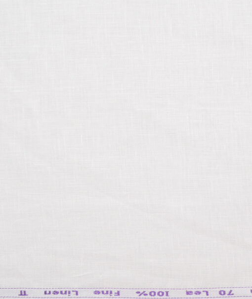 Arvind 70 LEA Irish Linen Solids Shirting Fabric (White)