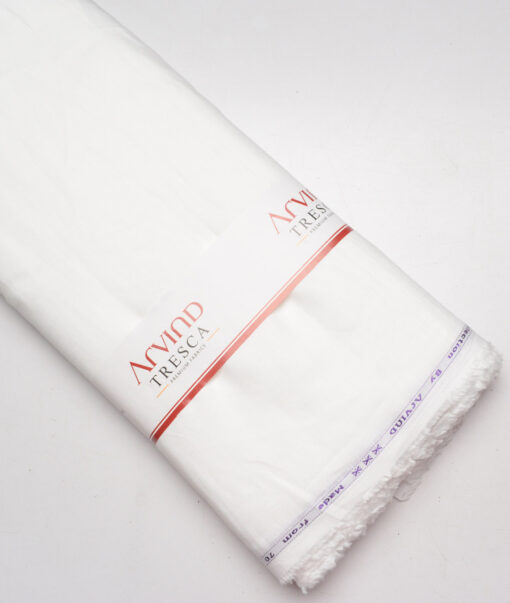 Arvind 70 LEA Irish Linen Solids Shirting Fabric (White)