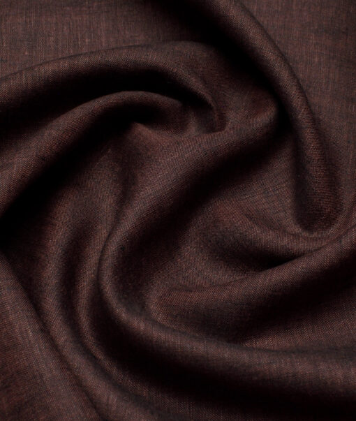 Burgoyne 60 LEA Irish Linen Self Design Shirting Fabric (Dark Brown)