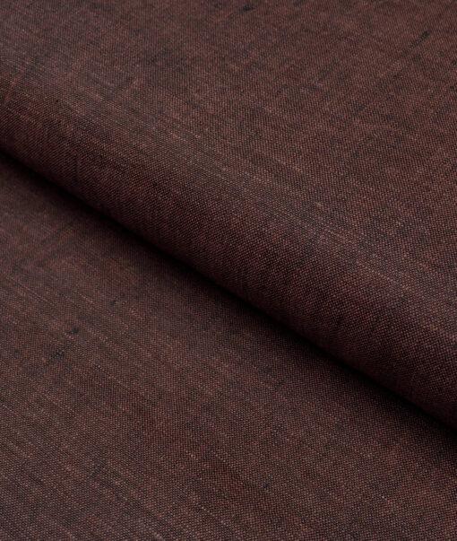 Burgoyne 60 LEA Irish Linen Self Design Shirting Fabric (Dark Brown)