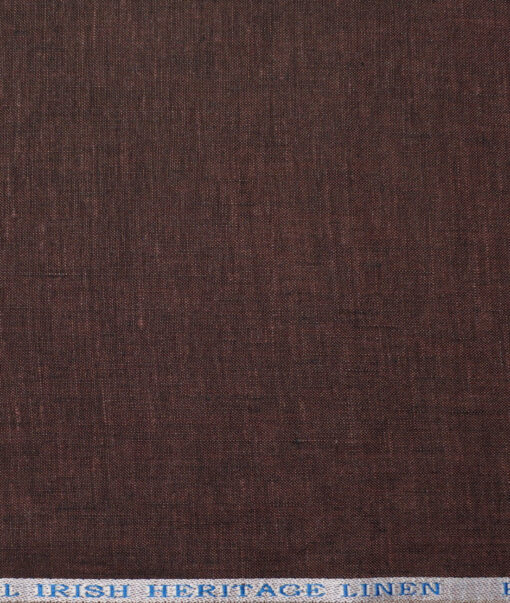 Burgoyne 60 LEA Irish Linen Self Design Shirting Fabric (Dark Brown)