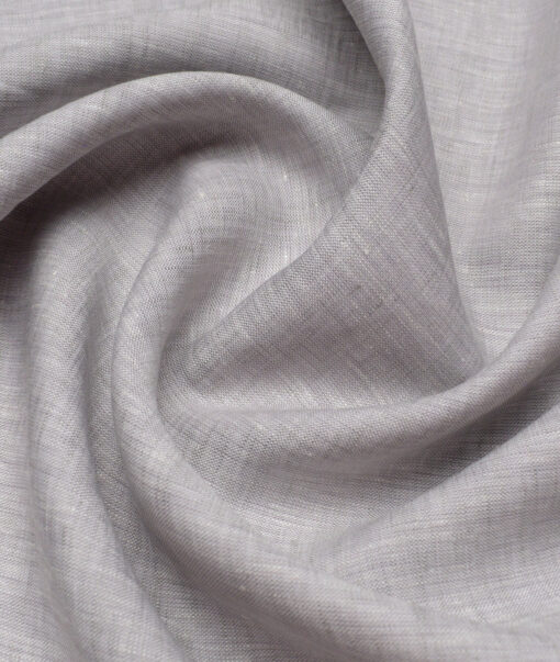 Burgoyne 60 LEA Irish Linen Self Design Shirting Fabric (Light Grey)