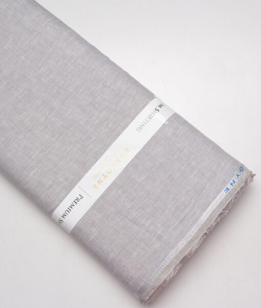 Burgoyne 60 LEA Irish Linen Self Design Shirting Fabric (Light Grey)