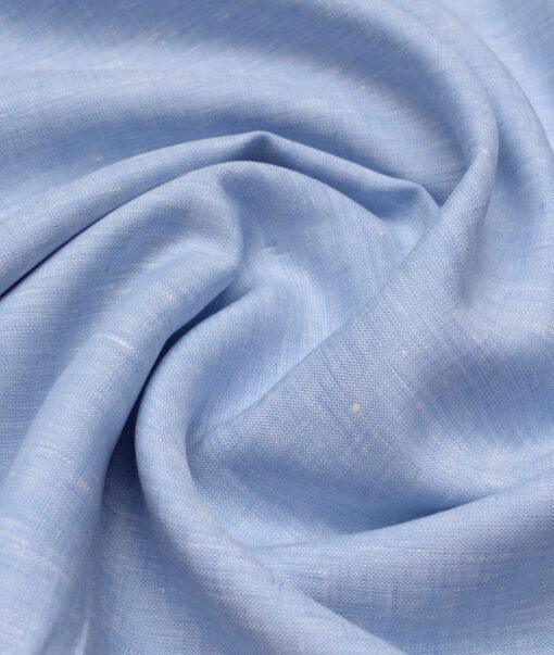 Burgoyne 60 LEA Irish Linen Self Design Shirting Fabric (Light Blue)