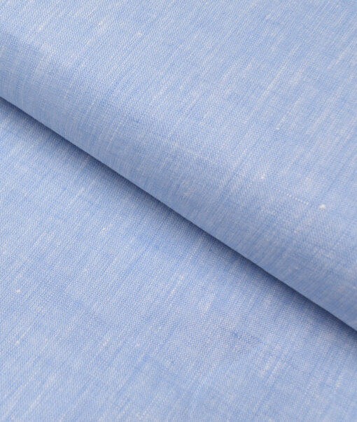 Burgoyne 60 LEA Irish Linen Self Design Shirting Fabric (Light Blue)