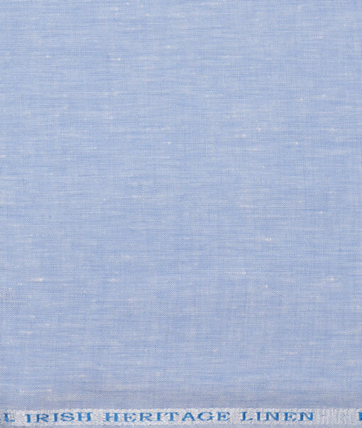Burgoyne 60 LEA Irish Linen Self Design Shirting Fabric (Light Blue)