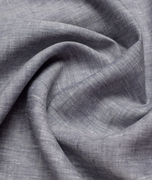 Burgoyne 60 LEA Irish Linen Self Design Shirting Fabric (Medium Grey)