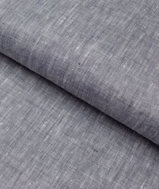 Burgoyne 60 LEA Irish Linen Self Design Shirting Fabric (Medium Grey)