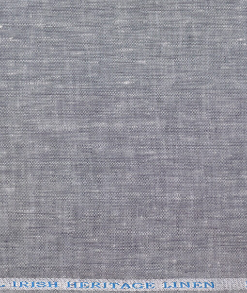 Burgoyne 60 LEA Irish Linen Self Design Shirting Fabric (Medium Grey)