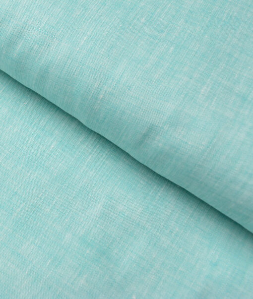 Burgoyne 60 LEA Irish Linen Self Design Shirting Fabric (Turquoise Green)