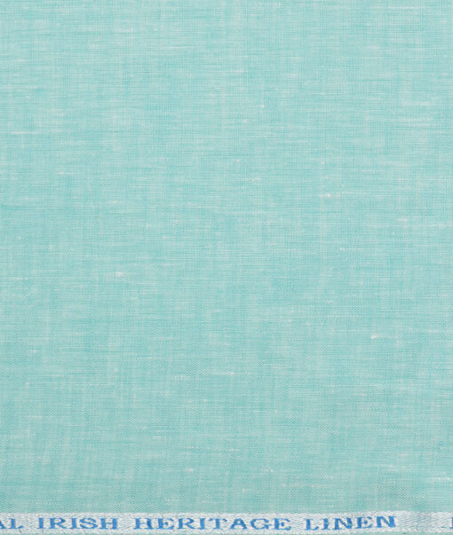 Burgoyne 60 LEA Irish Linen Self Design Shirting Fabric (Turquoise Green)