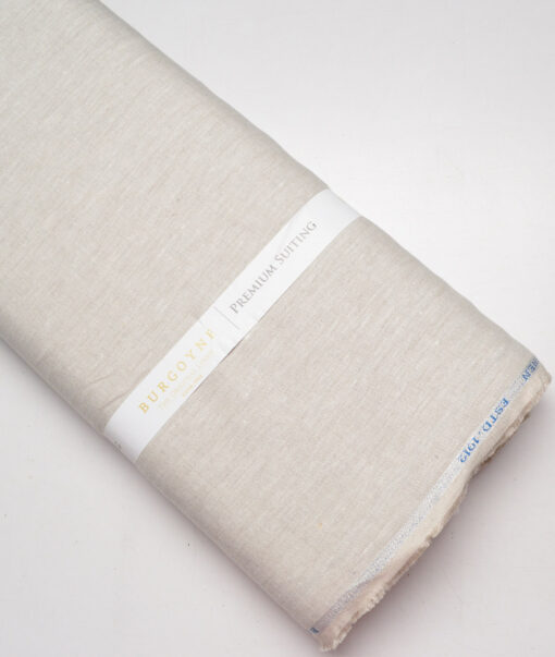 Burgoyne 40 LEA Solids 100% Linen Suiting Fabric (Light Oatmeal Beige) - Image 6