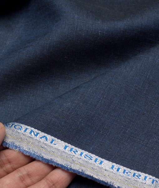 Burgoyne 25 LEA Structured 100% Linen Suiting Fabric (Dark Royal Blue)