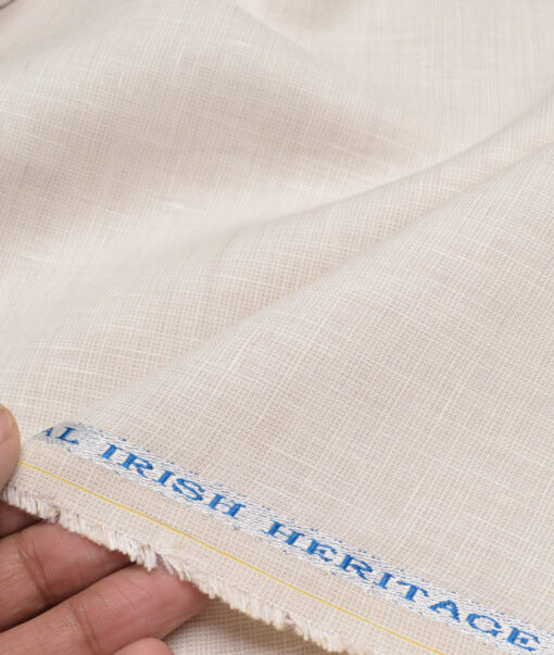 Burgoyne 25 LEA Structured 100% Linen Suiting Fabric (Light Beige)