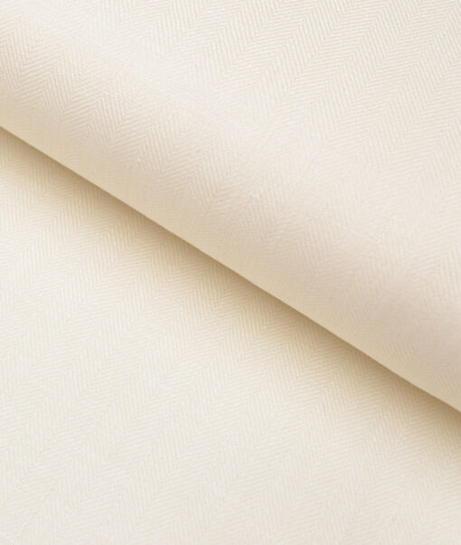 Burgoyne 44 LEA Self Design 100% Linen Suiting Fabric (Cream)