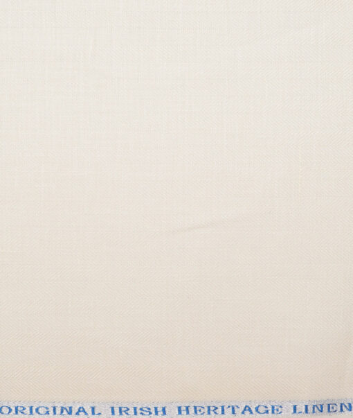 Burgoyne 44 LEA Self Design 100% Linen Suiting Fabric (Cream)