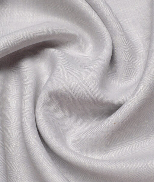 Burgoyne 44 LEA Self Design 100% Linen Suiting Fabric (Light Grey)