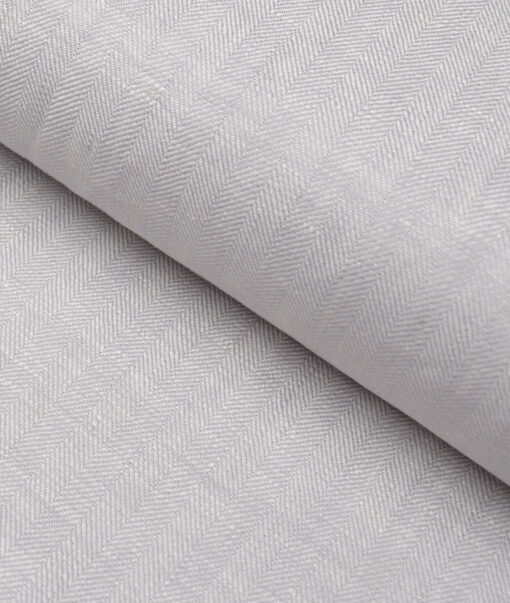 Burgoyne 44 LEA Self Design 100% Linen Suiting Fabric (Light Grey)