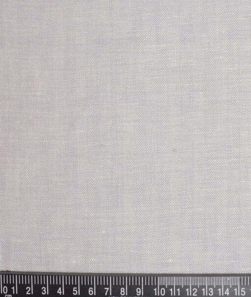Burgoyne 44 LEA Self Design 100% Linen Suiting Fabric (Light Grey)
