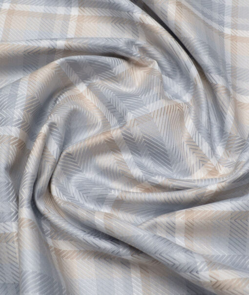 Canetti Italy  Giza Cotton Checks Shirting Fabric (Grey)