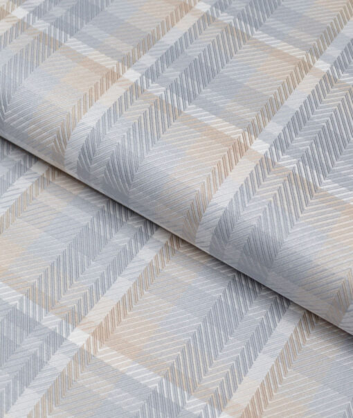 Canetti Italy  Giza Cotton Checks Shirting Fabric (Grey)