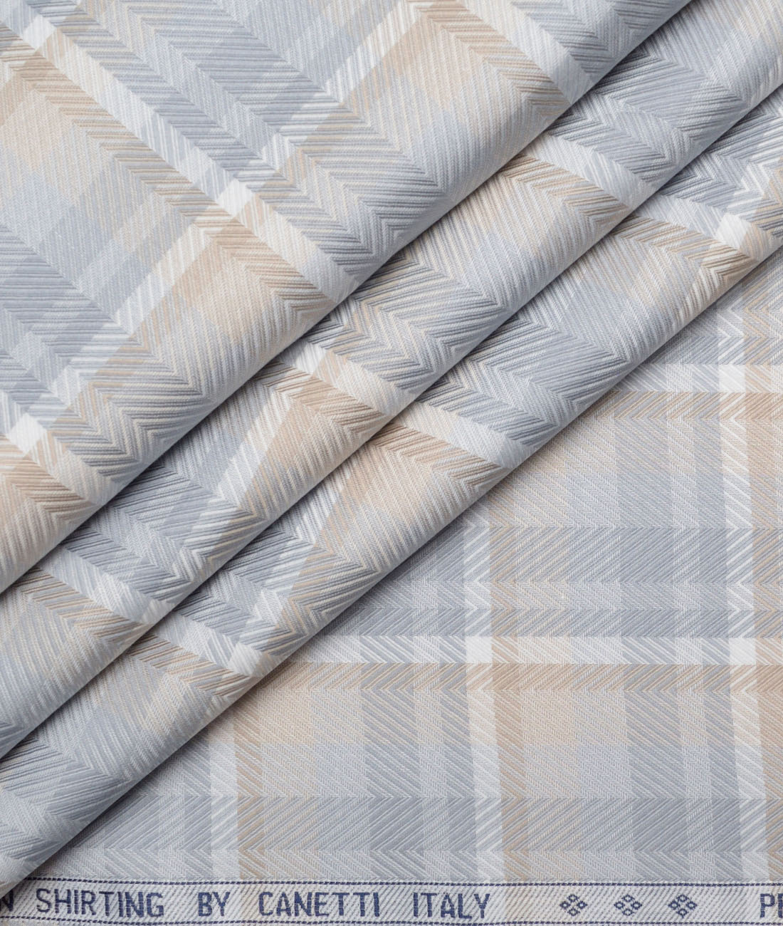 Canetti Italy Giza Cotton Checks Shirting Fabric (Grey) Canetti Italy Giza Cotton Checks Shirting Fabric (Grey)