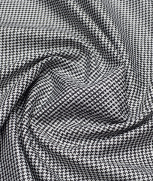 Canetti Italy  Exotic Cotton Self Design Shirting Fabric (White & Black)