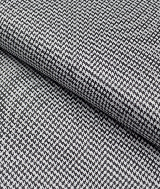 Canetti Italy  Exotic Cotton Self Design Shirting Fabric (White & Black)