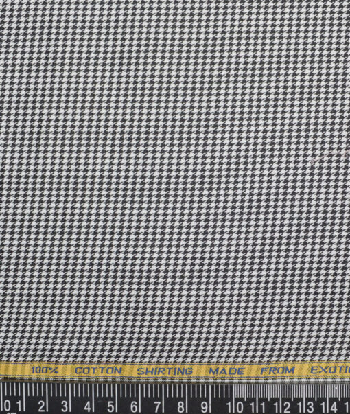 Canetti Italy  Exotic Cotton Self Design Shirting Fabric (White & Black)