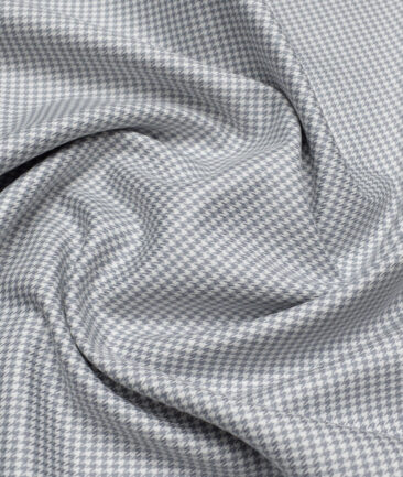 Canetti Italy  Exotic Cotton Self Design Shirting Fabric (White & Grey)
