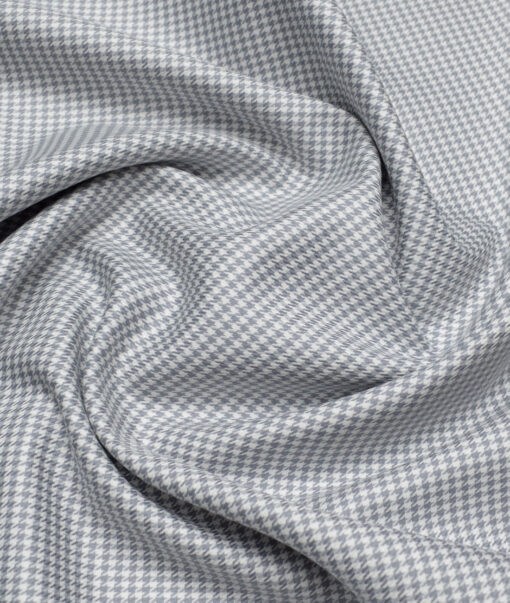 Canetti Italy  Exotic Cotton Self Design Shirting Fabric (White & Grey)
