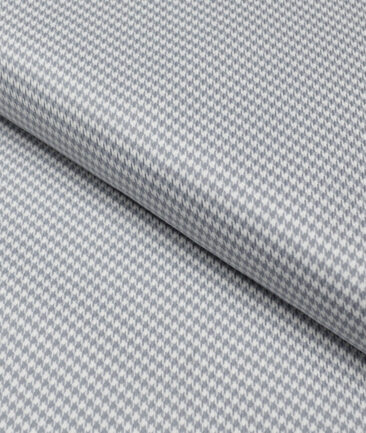 Canetti Italy  Exotic Cotton Self Design Shirting Fabric (White & Grey)