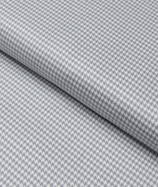Canetti Italy  Exotic Cotton Self Design Shirting Fabric (White & Grey)