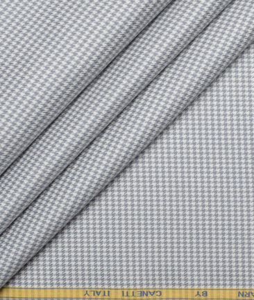 Canetti Italy  Exotic Cotton Self Design Shirting Fabric (White & Grey)
