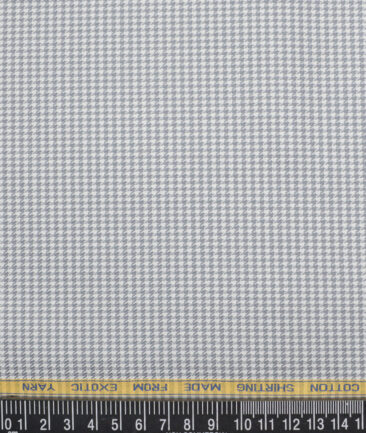 Canetti Italy  Exotic Cotton Self Design Shirting Fabric (White & Grey)