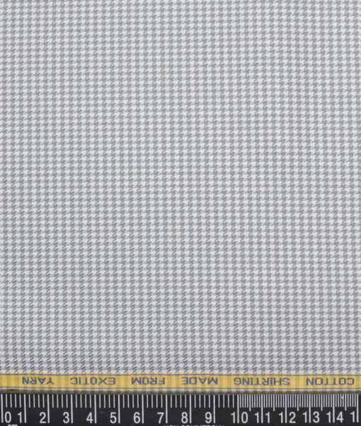 Canetti Italy  Exotic Cotton Self Design Shirting Fabric (White & Grey)