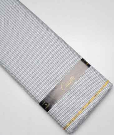Canetti Italy  Exotic Cotton Self Design Shirting Fabric (White & Grey)