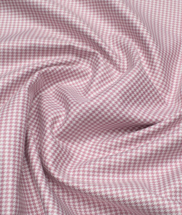 Canetti Italy  Exotic Cotton Self Design Shirting Fabric (White & Turkish Rose)