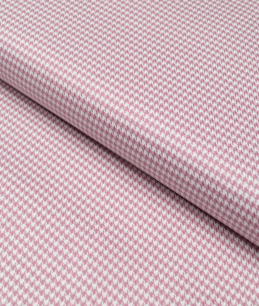 Canetti Italy  Exotic Cotton Self Design Shirting Fabric (White & Turkish Rose)