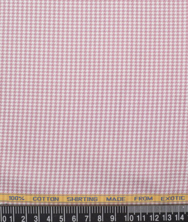 Canetti Italy  Exotic Cotton Self Design Shirting Fabric (White & Turkish Rose)