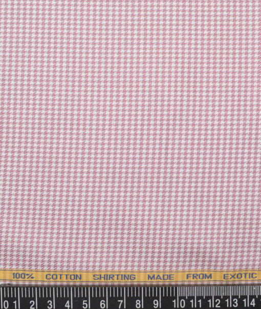 Canetti Italy  Exotic Cotton Self Design Shirting Fabric (White & Turkish Rose)