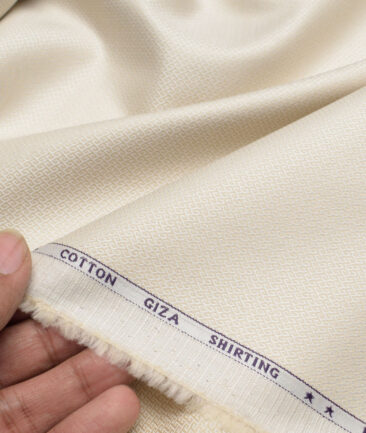J.Hampstead  Giza Cotton Structured Shirting Fabric (Beige)